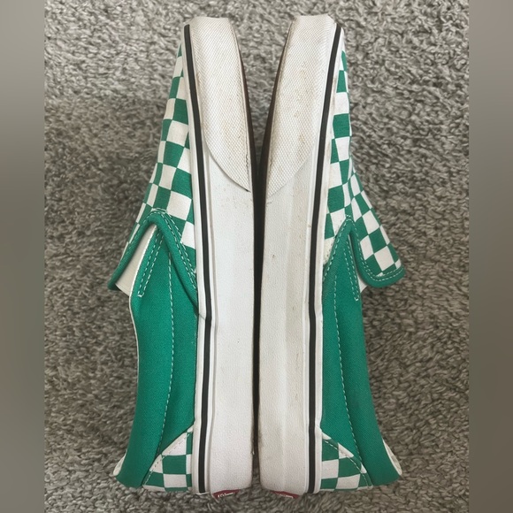 Green Checkered Slip On Vans - Picture 4 of 6